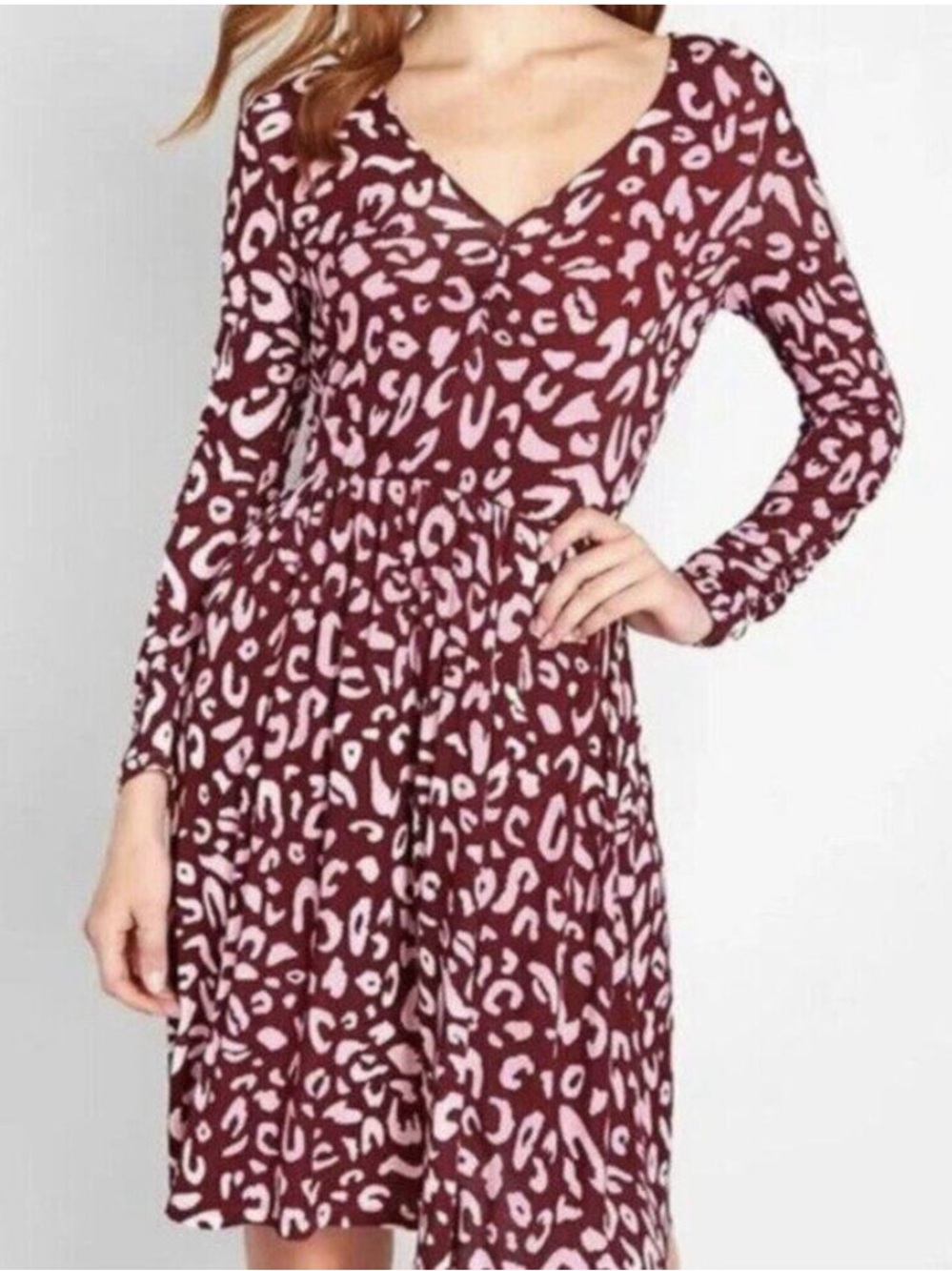 ModCloth NWT Comfortably Curious Leopard Jersey Knit Dress